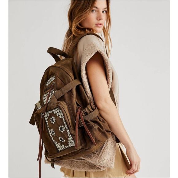 Free People Studded Boho Backpack - Picture 1 of 16